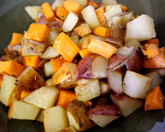 mixed roasted savory potatoes