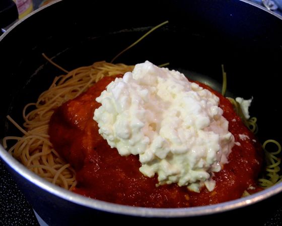 whole pasta with ricotta