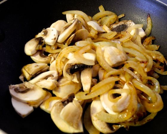 caramelized onions and mushrooms