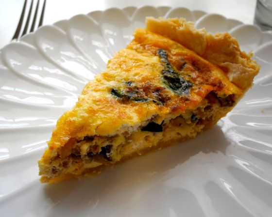 goat cheese spinach sausage quiche