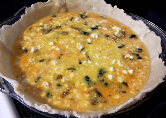 quiche recipe with goat cheese sausage spinach mushrooms