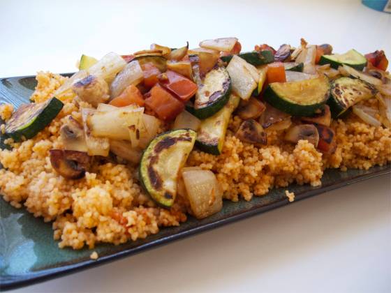moroccan couscous and roasted vegetables
